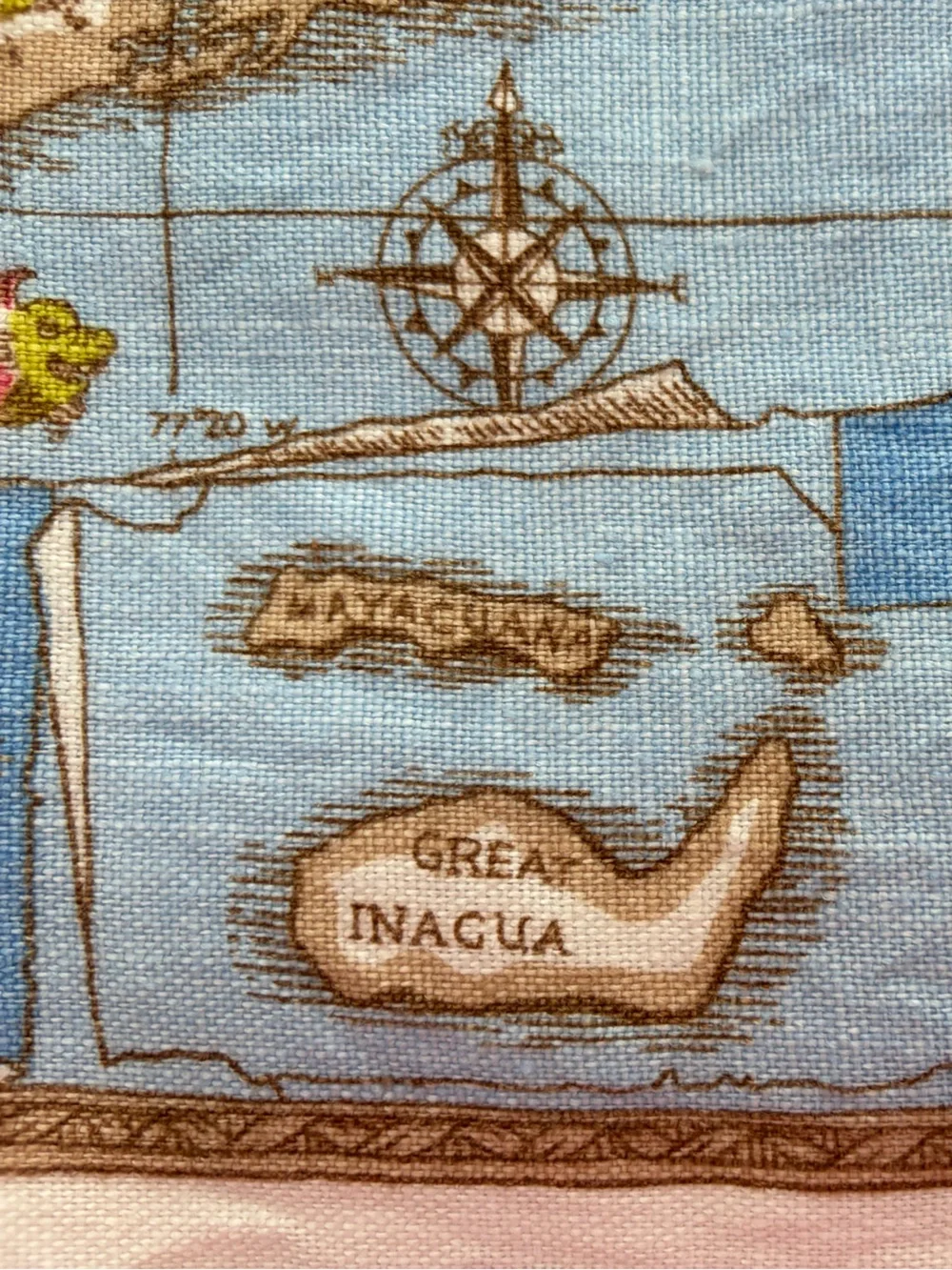 Bahama Islands VTG Irish Linen 4 Placemats map